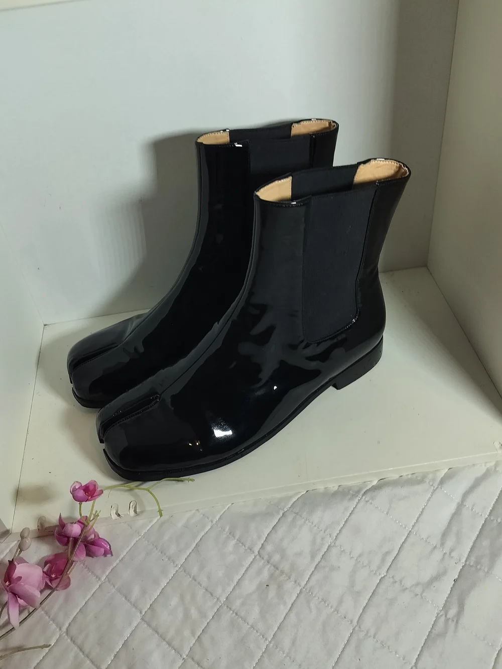 Boots Tabi Black Patent Man Ankle Boots - Picture 5 of 7
